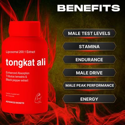 Advanced Bionetix Liposomal Longjack Tongkat Ali Extract Capsules 200x Strength | 200,000 mg | Strength, Drive, Performance &amp; Muscle Mass