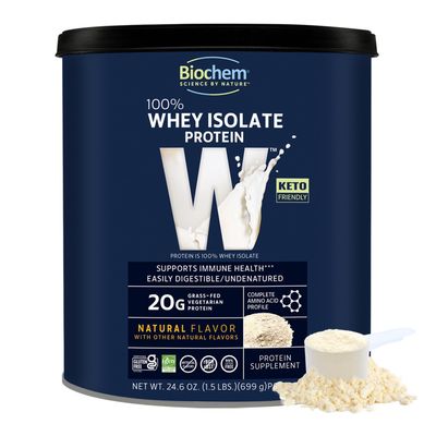 Biochem, Whey Protein Powder, 20g of Protein to Support Muscles and Intense Workouts, Natural, 24.6 oz