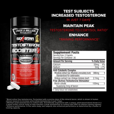 Testosterone Booster for Men Six Star Pro Nutrition Test Booster for Men Extreme Strength + Enhances Training Performance + Scientifically Researched Test Boost Supplement, 60 Pills