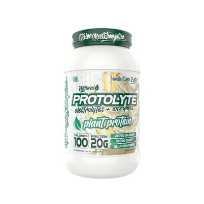 Protolyte Natural Plant Protein by VMI Sports with Electrolytes and Enzymes | Zero Sugar - Zero Dairy - Gluten Free | 20 G Protein + 10.5 G of EAAs (25 serving, Vanilla Cake Batter)