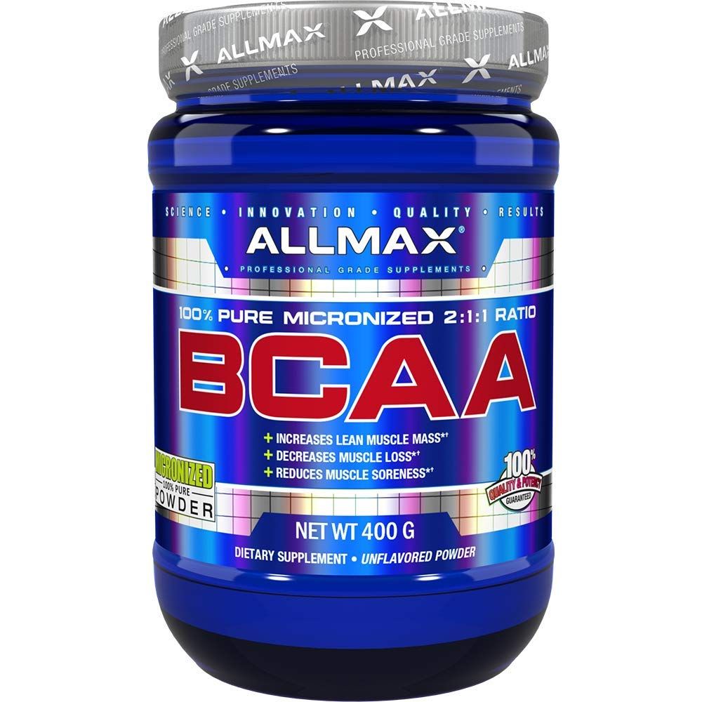 ALLMAX Nutrition BCAA 2:1:1 Powder, Amino Acid Supplement for Muscle Recovery, Unflavored, 400 Gram (Pack of 1)