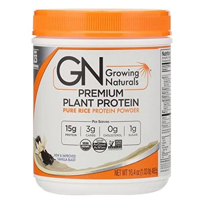 Growing Naturals Rice Protein Isolate Powder Vanilla 1.03 Pound