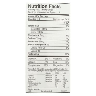 Growing Naturals Rice Protein Isolate Powder Vanilla 1.03 Pound