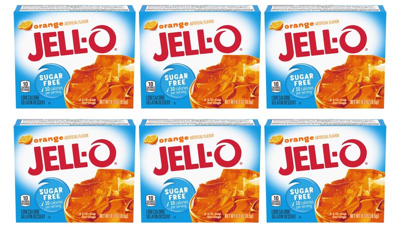 JELL-O Orange Gelatin Dessert Mix (0.30 oz Boxes, Pack of 6)