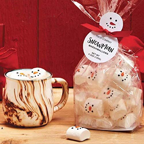 Two&#39;s Company Snowman Marshmallow Candy in Gift Bag, White