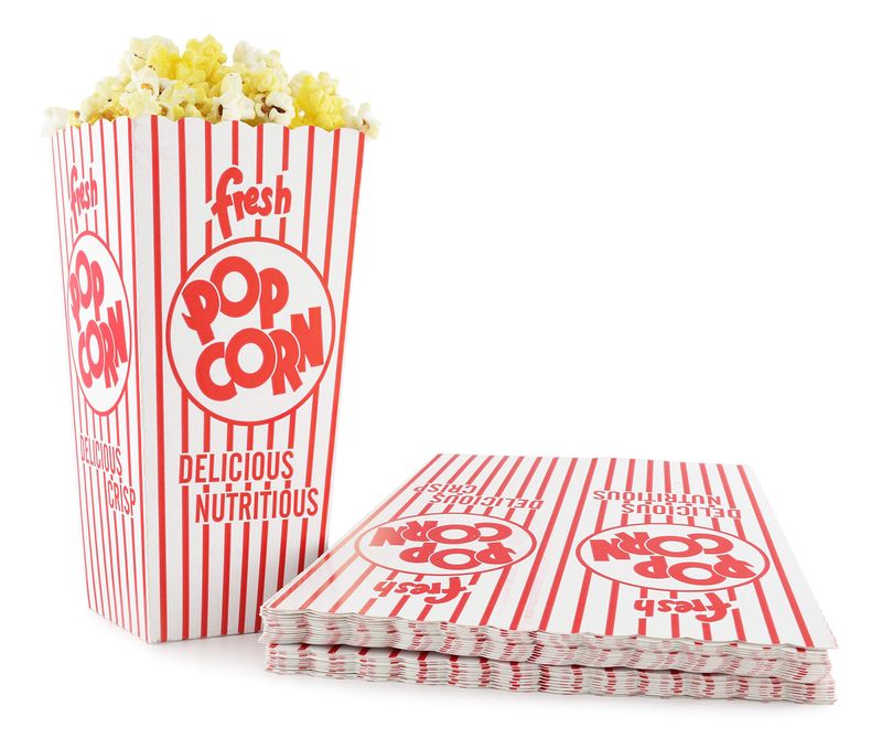 Snappy 48-E Red &amp; White Open Top Popcorn Boxes, 1.75 Oz. 100Count