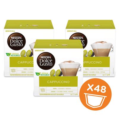 NESCAF Dolce Gusto Coffee Capsules Cappuccino, 16 Count (Pack of 3)