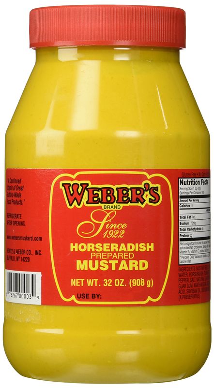 Buffalo&#39;s Own Weber&#39;s Brand Original Horseradish Mustard 32oz.