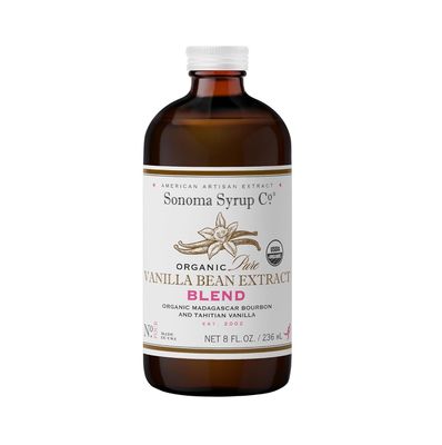 Sonoma Syrup Co Organic Pure Vanilla Bean Extract Blend, 8 Fl Oz for Baking