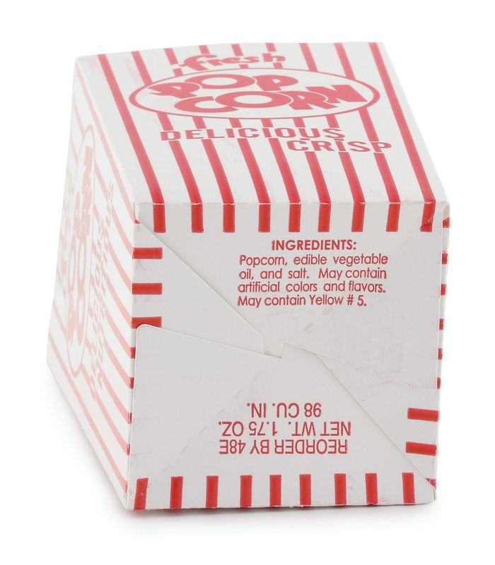 Snappy 48-E Red &amp; White Open Top Popcorn Boxes, 1.75 Oz. 100Count