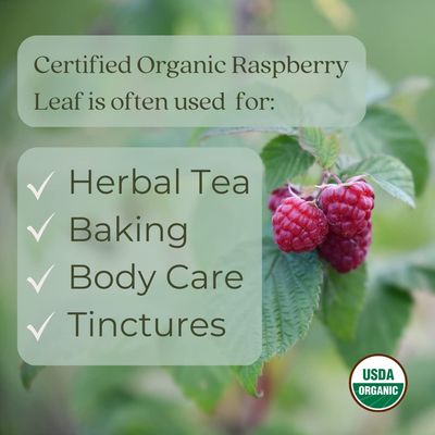 Starwest Botanicals Organic Raspberry Leaf Tea [1 Pound Bag] Loose Cut &amp; Sifted Raspberry Leaves in Bulk