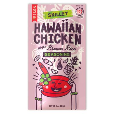 Riega Hawaiian Chicken Skillet Seasoning, Perfect Marinade Mix for Authentic Hawaiian Chicken and Brown Rice Dishes, 1 Ounce (Pack of 8)