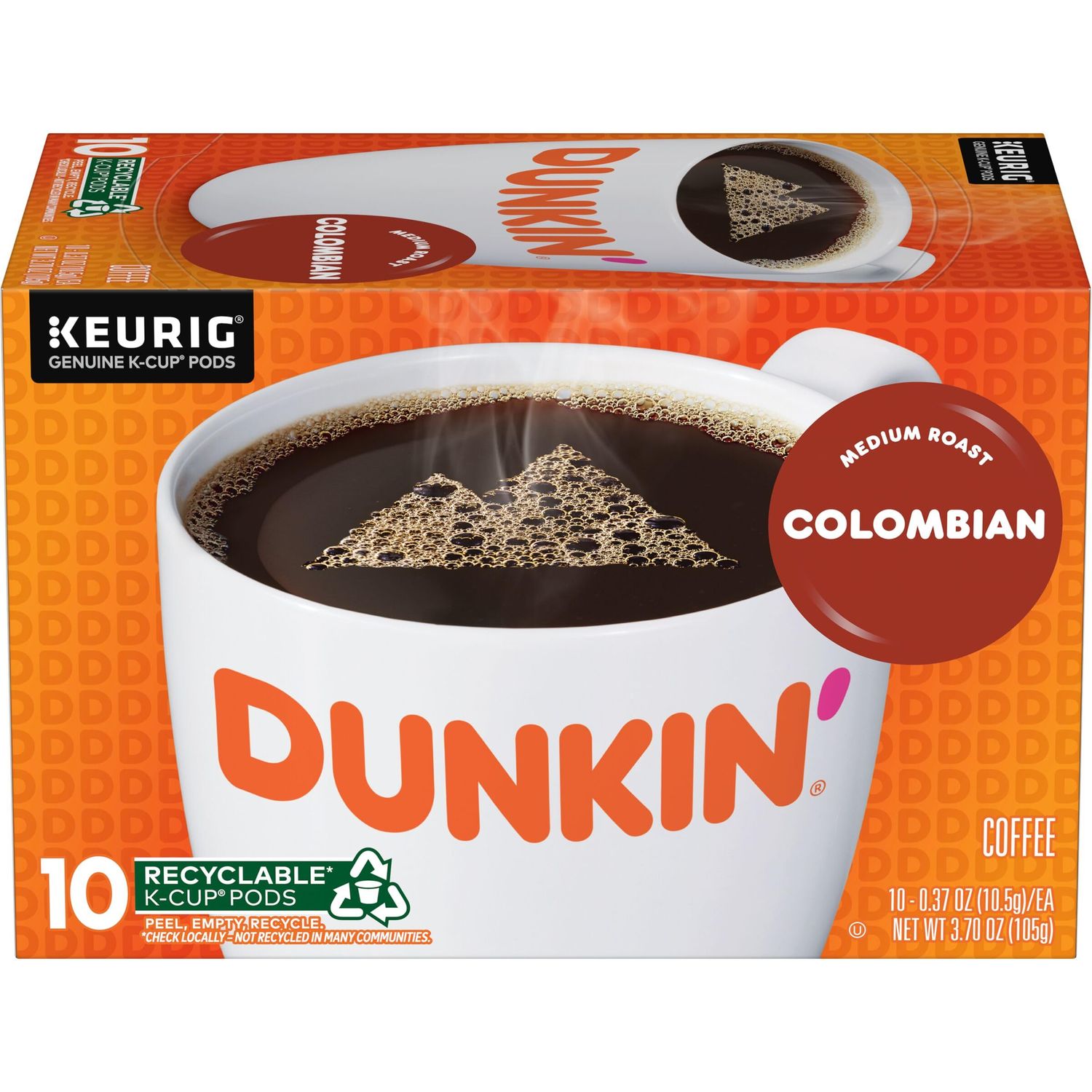 Dunkin&#39; Colombian Medium Roast Coffee, 60 Keurig K-Cup Pods