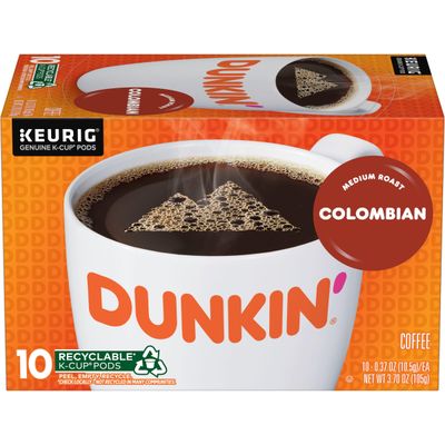 Dunkin&#39; Colombian Medium Roast Coffee, 60 Keurig K-Cup Pods