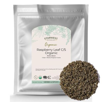 Starwest Botanicals Organic Raspberry Leaf Tea [1 Pound Bag] Loose Cut &amp; Sifted Raspberry Leaves in Bulk