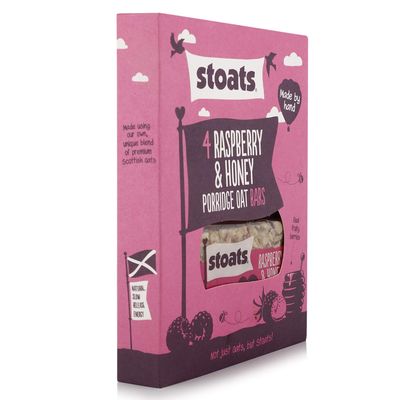 Stoats - Porridge Oat Bars - Raspberry &amp; Honey - 200g