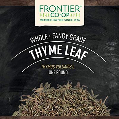 Frontier Co-op Fancy Thyme Leaf, Whole, 1-Pound, Add Warmth &amp; Pungency to Marinade, Veggies, Stews and Cheese Dishes