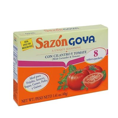 Sazn with Cilantro and Tomato by Goya, Latin Spice Blend for Poultry, Seafood, Meat and Vegetables, All Purpose Mexican Seasoning 1.41oz Carton