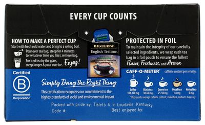 Bigelow, English Time Tea (Decaffeinated), 20 Count