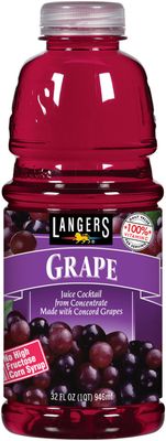 Langers Juice Cocktail, Grape, 32 Ounce (Pack of 12)