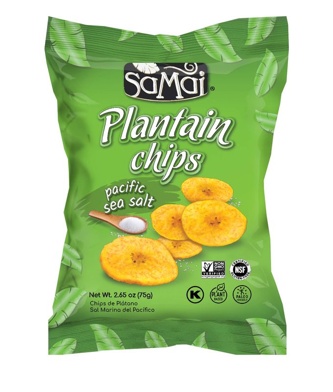SAMAI Pacific Sea Salt Plantain Chips 2.65oz (Pack of 15) - Gluten Free, All Natural, NON-GMO and Kosher