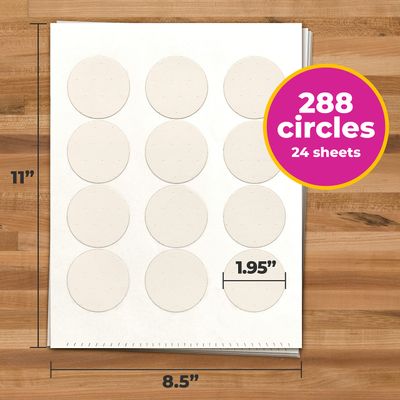 PhotoCake Pre-Cut 2 Circles, A4 Frosting Sheets for Edible Photo Printing, 2 Inch Circles - Pack of 288