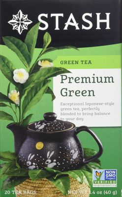 Stash Tea Premium Green Tea, 20 Count Box of Tea Bags in Foil, (Pack of 6)