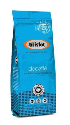Bristot Decaf Italian Espresso Ground Coffee | Italian Decaf Espresso Grind | Medium Roast | 8.8oz/250g