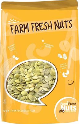 Dry Roasted Pepitas/Pumpkin Seeds with Himalayan Salt (2 Lbs.) - Roasted to Perfection in Small Batches for Added Freshness - Vegan &amp; Keto Friendly - Farm Fresh Nuts Brand