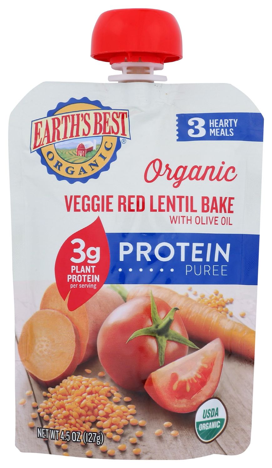 Earths Best Organic Veggie Red Lentil Bake Puree, 4.5 OZ