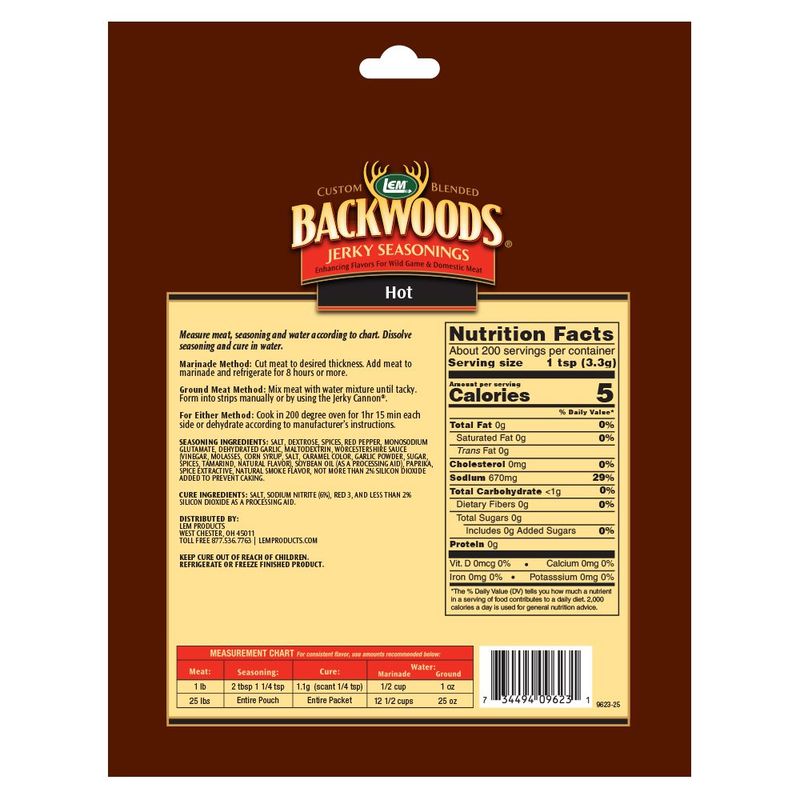 Backwoods Hot Seasoning with Cure Packet