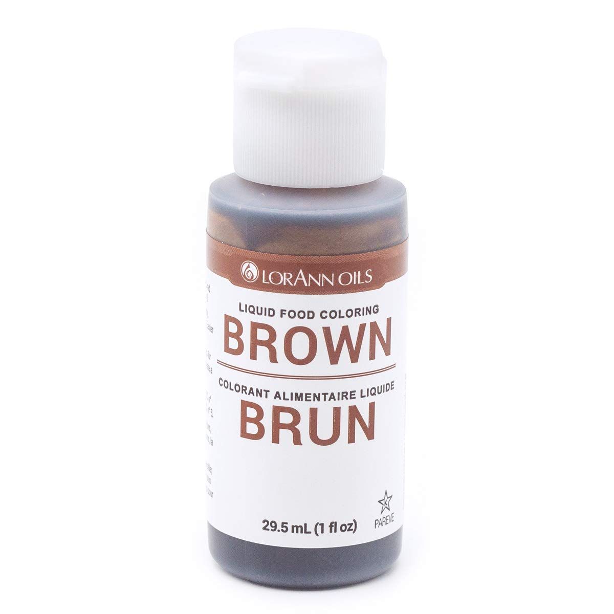 LorAnn Brown Liquid Food Color, 1 ounce squeeze bottle