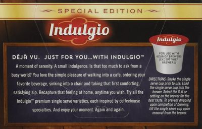 Indulgio Cappuccino, Sweet &amp; Salty Caramel, 12-Count Single Serve Cup