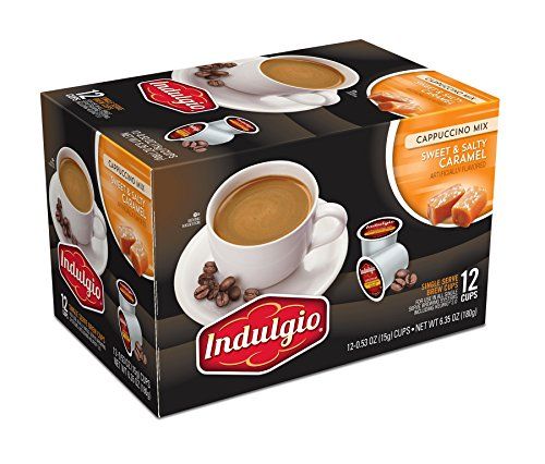 Indulgio Cappuccino, Sweet &amp; Salty Caramel, 12-Count Single Serve Cup