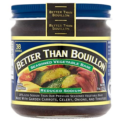Better Than Bouillon All Natural Reduced Sodium Vegetable Base, Made with Seasoned Vegetables, Makes 9.5 Quarts of Broth, 38 Servings 8 Ounce (Pack of 1)