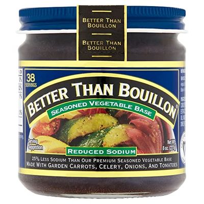 Better Than Bouillon All Natural Reduced Sodium Vegetable Base, Made with Seasoned Vegetables, Makes 9.5 Quarts of Broth, 38 Servings 8 Ounce (Pack of 1)