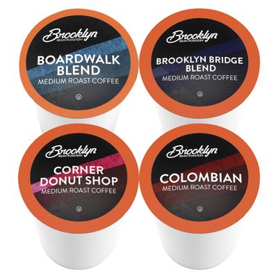 Brooklyn Beans Coffee Pods, Medium Roast Gourmet Variety Pack - Compatible with Keurig K Cup Brewers Including 2.0 Machines, 40 Count
