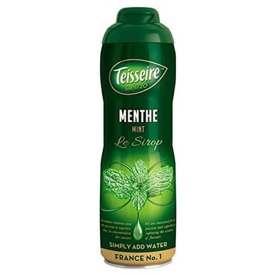 Mint Teisseire Concentrated Mint Syrup for drinks, sodas, and flavoring teas, 600 ml / 20 fl oz., Mint