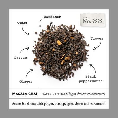 Smith Teamaker | Masala Chai No. 33 - Chai, Assam & Aromatic Spices | Caffeinated Spiced Full Leaf Black Tea Blend (15 Sachets, 1.8oz each)