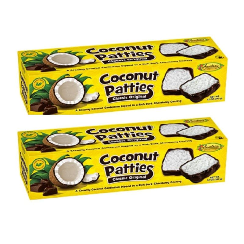 Anastasia Confections Coconut Patties, Original, 12-ounce - PACK OF 2