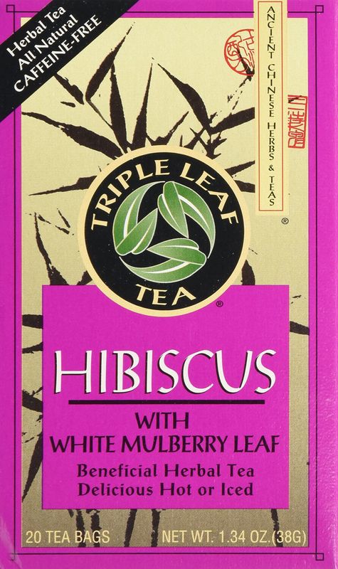 Triple Leaf Tea Bags Hibiscus White Mulberry, 1.34 Oz, 20 Count