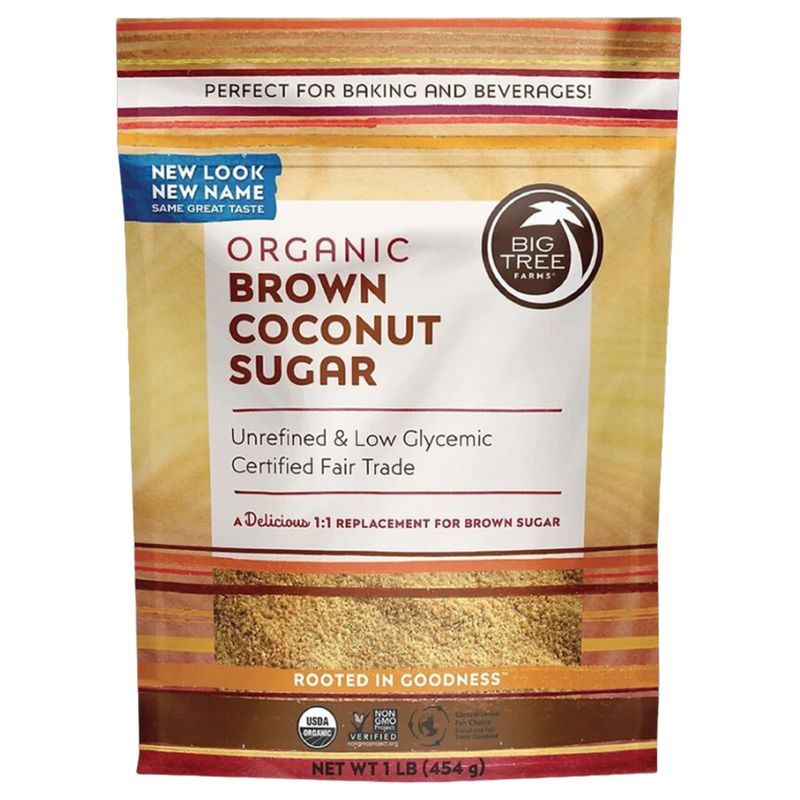 Big Tree Farms Organic Brown Coconut Sugar - Coconut Palm Sugar, Unrefined, Fine Crystals, Cane Sugar Replacement, Coconut Blossom Nectar, Vegan, Perfect for Baking - 2 Pound (Pack of 1)