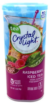 Crystal Light Raspberry Iced Tea Drink Mix, 12-Quart 1.6-Ounce Canister (Pack Of 3)