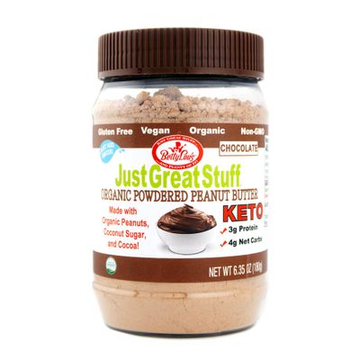 Betty Lou&#39;s 100% Organic Chocolate Peanut Butter Powder | Gluten Free, Vegan, Low Calorie, All Natural, High Protein | Deliciously Healthy Nut Butter | Just Add Water (6.35 Oz)
