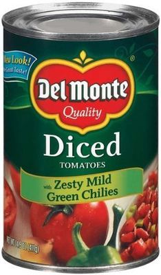 Del Monte Diced Tomatoes with Zesty Mild Green Chilies 14.5oz (Pack of 6)