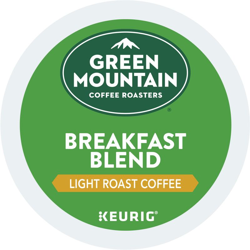 Green Mountain Coffee Roasters Breakfast Blend Single-Serve Keurig K-Cup Pods, Light Roast Coffee, 72 Count