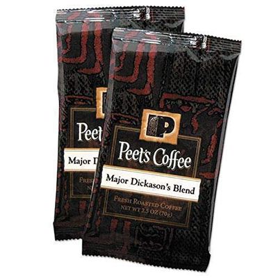 Peet&#39;s Coffee &amp; Tea 504916 Coffee Portion Packs, Major Dickason&#39;s Blend, 2.5 oz Frack Pack, 18/Box