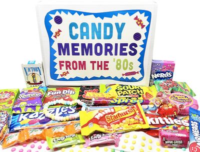 RETRO CANDY YUM 80s Gift Box with 1980&#39;s Candy Assortment for Man or Woman - Holiday Christmas Care Package, Birthday Gag Gift or Thank You