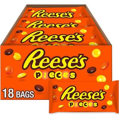 REESE&#39;S PIECES Peanut Butter Candy Bags, 1.53 oz (18 Count)