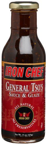 IRON CHEF General Tso&#39;s Sauce &amp; Glaze, All Natural, Kosher, 15-Ounce Glass Bottles (Pack of 3)